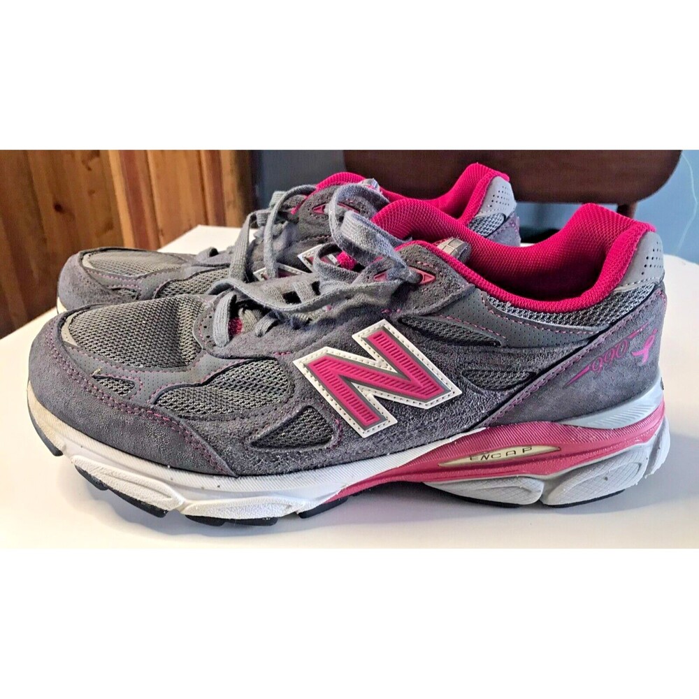 New Balance Running Shoes 990v3 Gray Pink Breast Cancer Women's 10 W990KM3